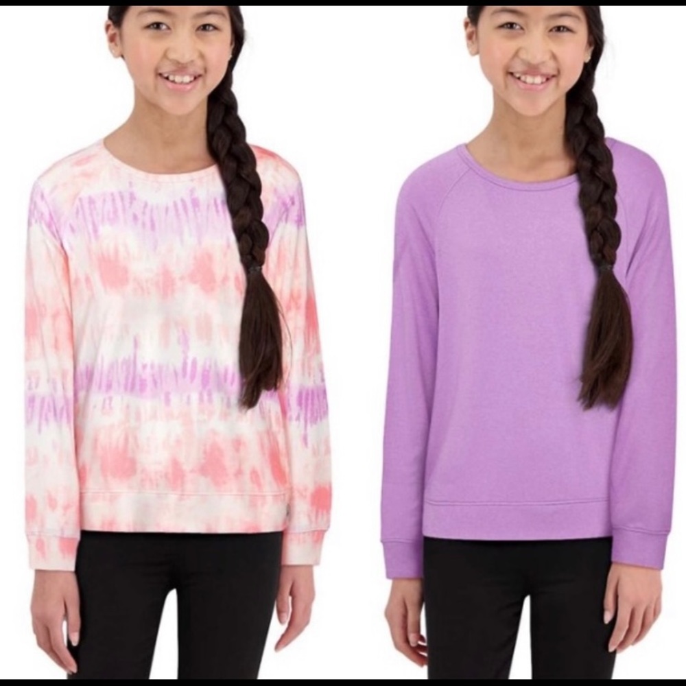 NWT Lucky Brand Girls Youth 2-pack Long Sleeve Tee Purple